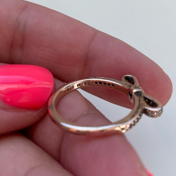 Pandora 14K Gold Plated Bow Ring Size 6 (52) - Picture 6 of 6